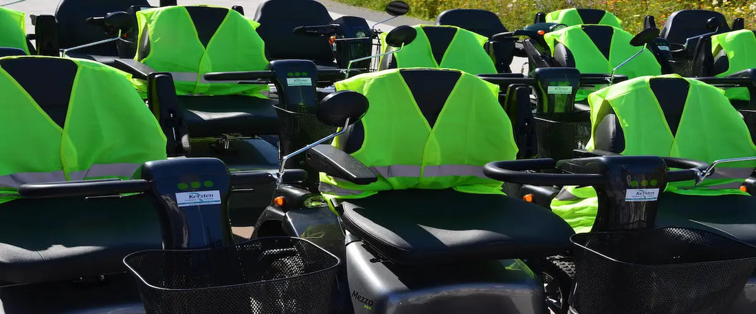 wheelchairs lined up for rent 